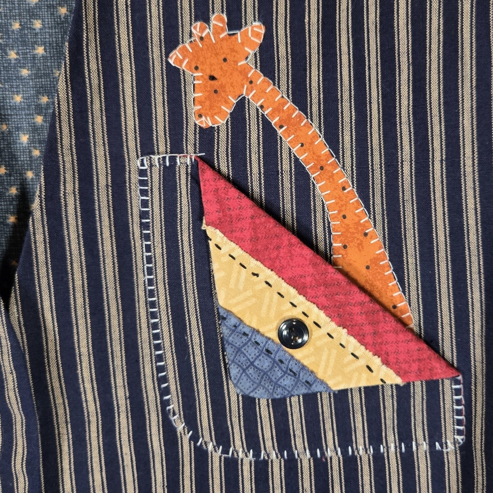 Handmade Patchwork Animal Vest Folk Art Style M/L Noah's‎ Ark Vest - Picture 4 of 9